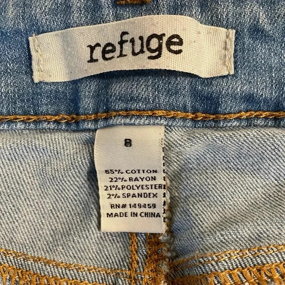 Refuge Women's Distressed Skinny Light Wash Denim High-rise Stretch Jeans 8 EUC - Picture 5 of 10